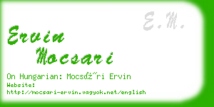 ervin mocsari business card